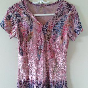 Beautiful Top by Carrie Allen,textured fabric with a bit of bling added.